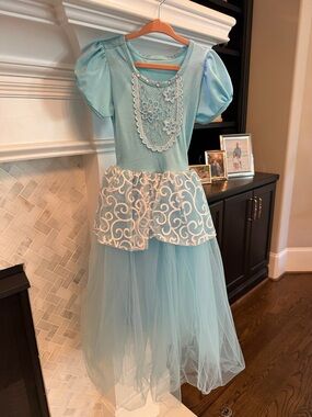 Girls Light Blue Princess Tulle Costume Dress
